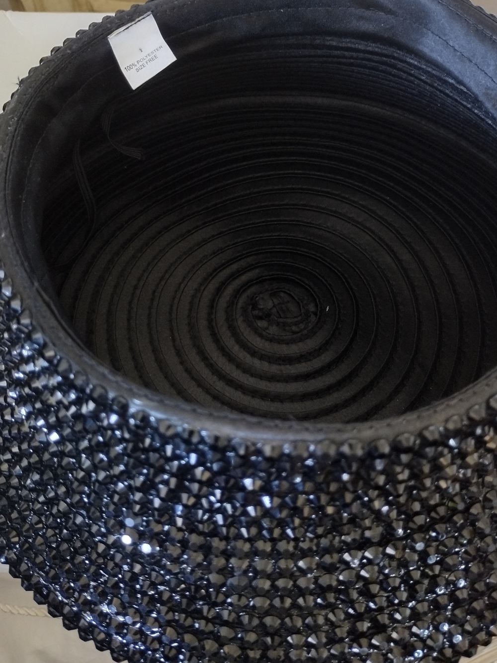 NEW Royal Sparkling Black Sequin Rhinestone Hat! - Picture 9 of 13